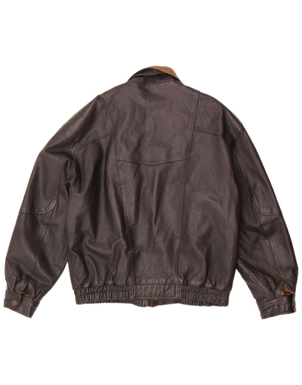 Jachetă Bomber din piele pentru bărbați C&A EU 48 Medium Black