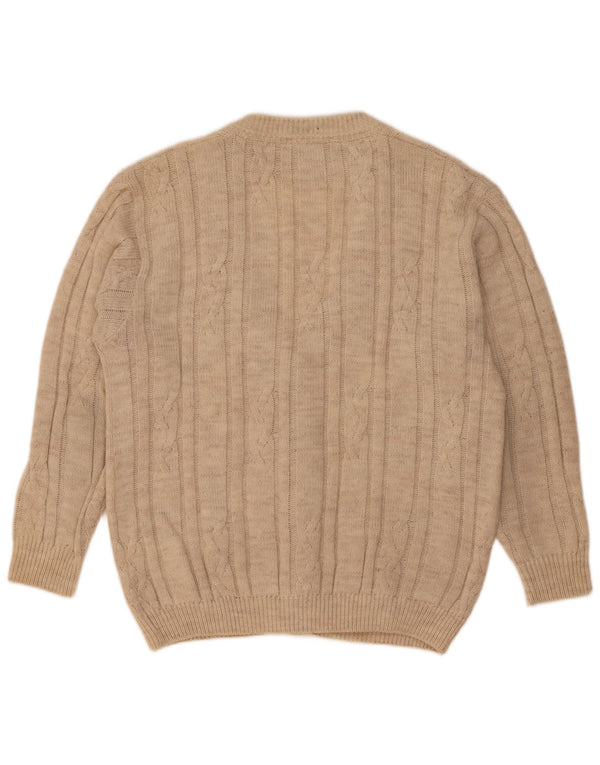 Pulover cardigan pentru bărbați Angelo Greco IT 48 Medium Beige Lână de alpaca