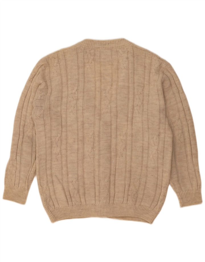 Pulover cardigan pentru bărbați Angelo Greco IT 48 Medium Beige Lână de alpaca