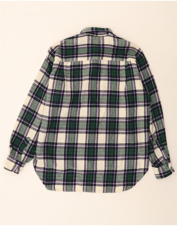 Cămașă de flanel pentru bărbați Benetton XL Lână verde Check