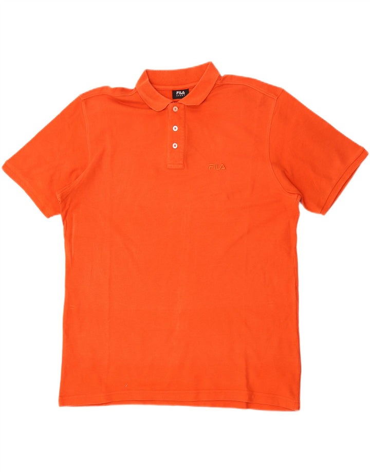 Tricou polo Fila pentru bărbați XL bumbac portocaliu