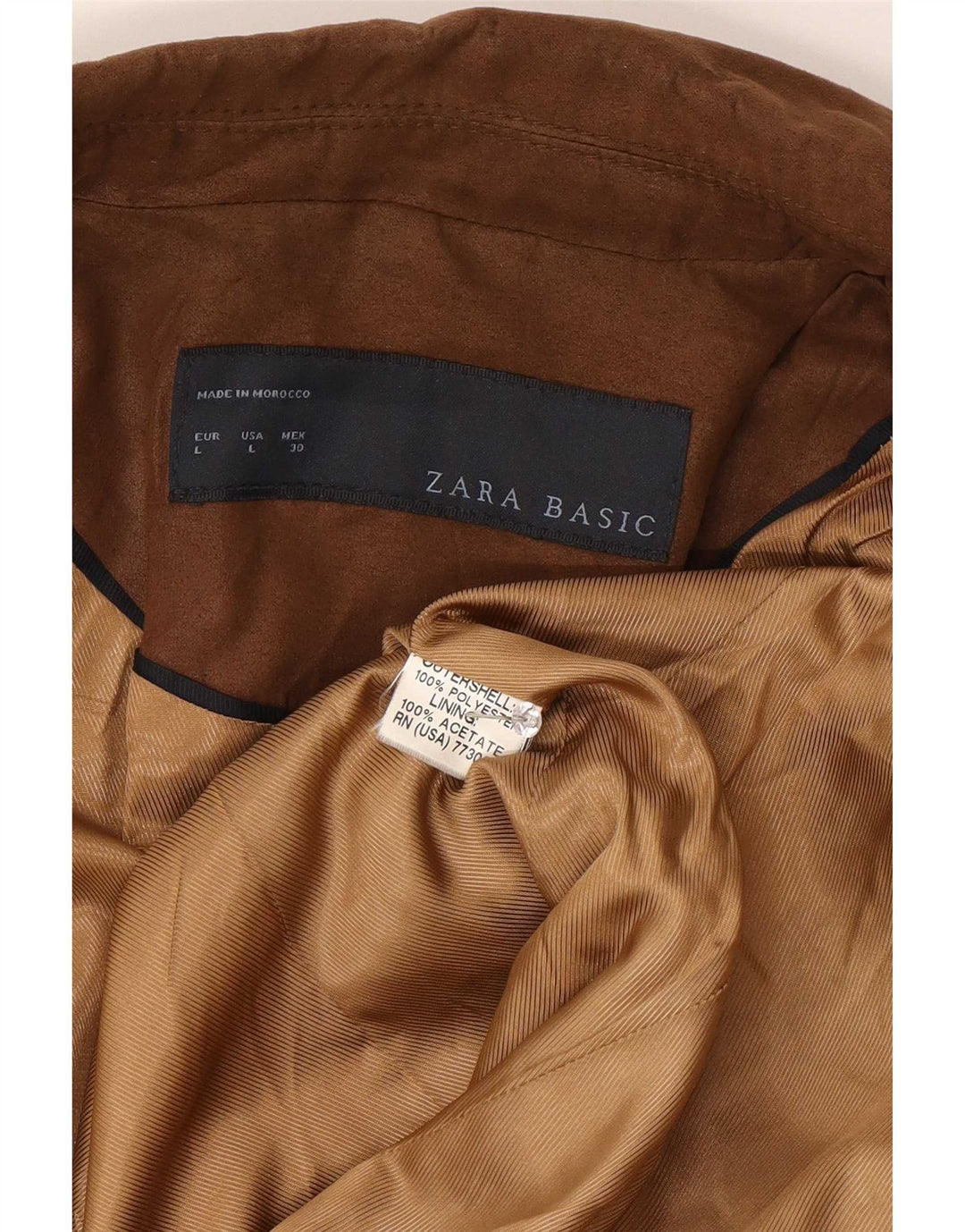 Blazer pentru femei Zara cu 1 nasture UK 14 Poliester maro mare