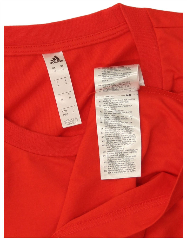 Tricou grafic pentru bărbați Adidas Top, bumbac roșu mediu