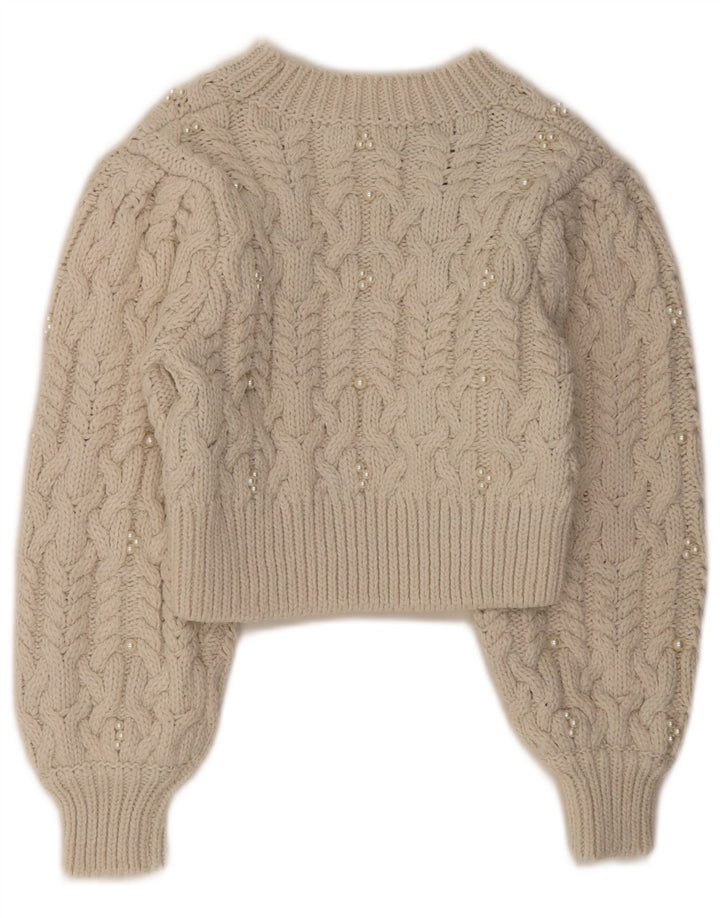 Pulover pentru damă Zara Crop Crew Deck Pulover UK 8 Mic Poliester alb