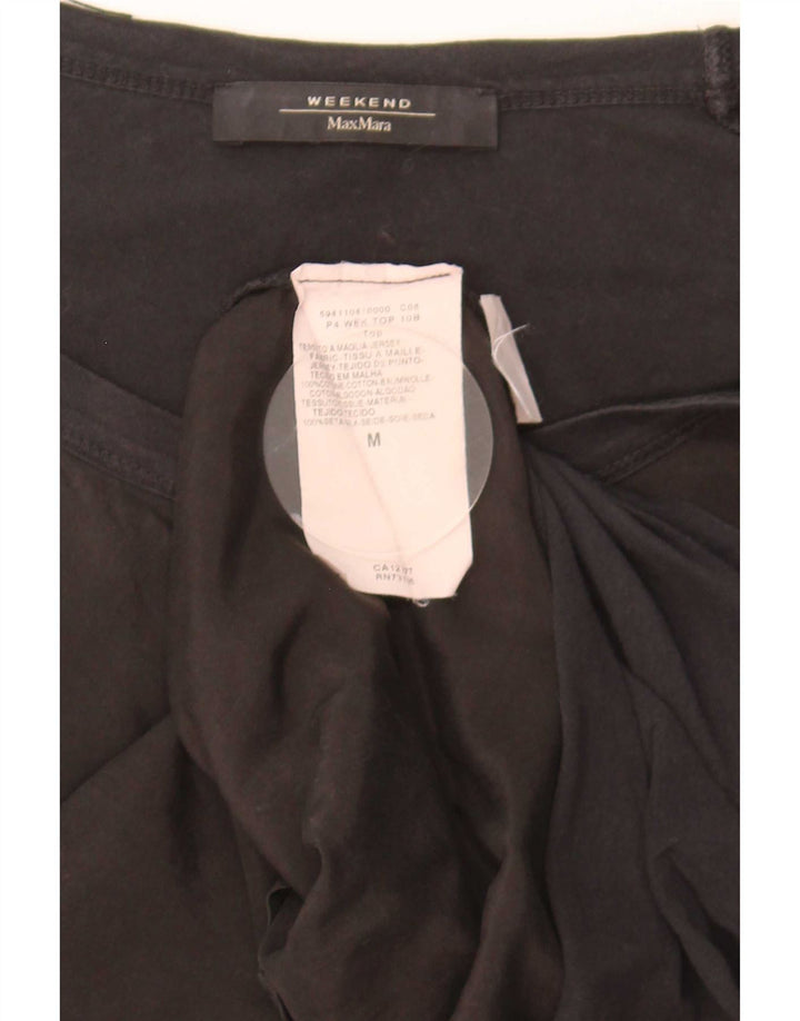 Tricou de weekend pentru femei Max Mara Top UK 12 Medium Black Bumbac