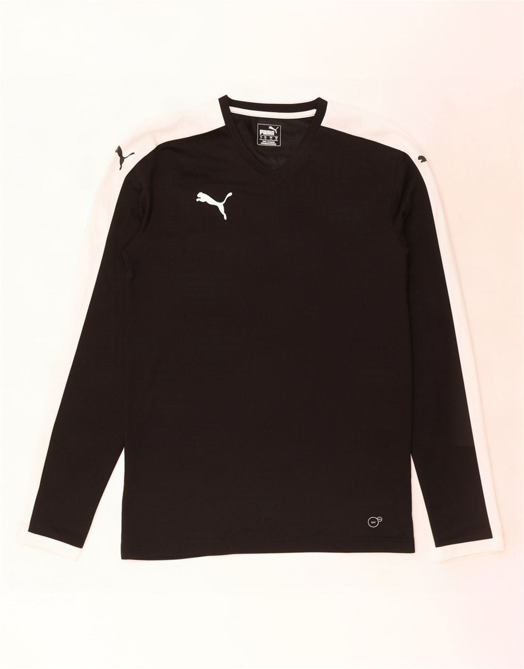 Top pentru bărbați Puma cu mânecă lungă, mediu negru, poliester color bloc