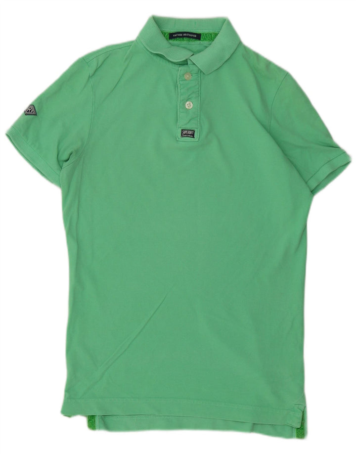 Tricou polo Rugby Superdry pentru bărbați, bumbac verde mediu