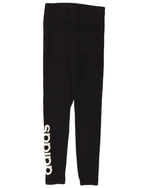 Leggings cu grafic pentru femei Adidas UK 8/10, bumbac negru mic