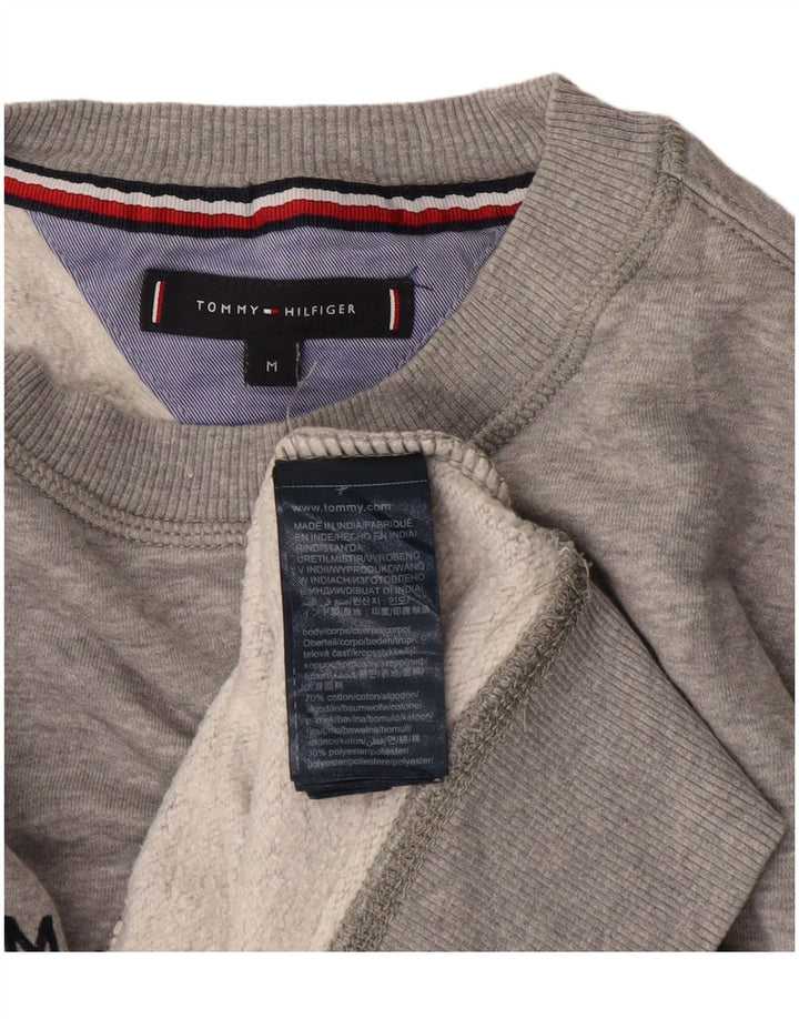 Hanorac grafic pentru bărbați Tommy Hilfiger Pulover din bumbac cu pete gri mediu
