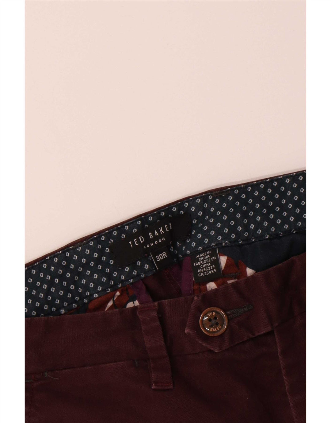 Pantaloni de costum pentru bărbați Ted Baker, slim, L30 L31, bumbac maro