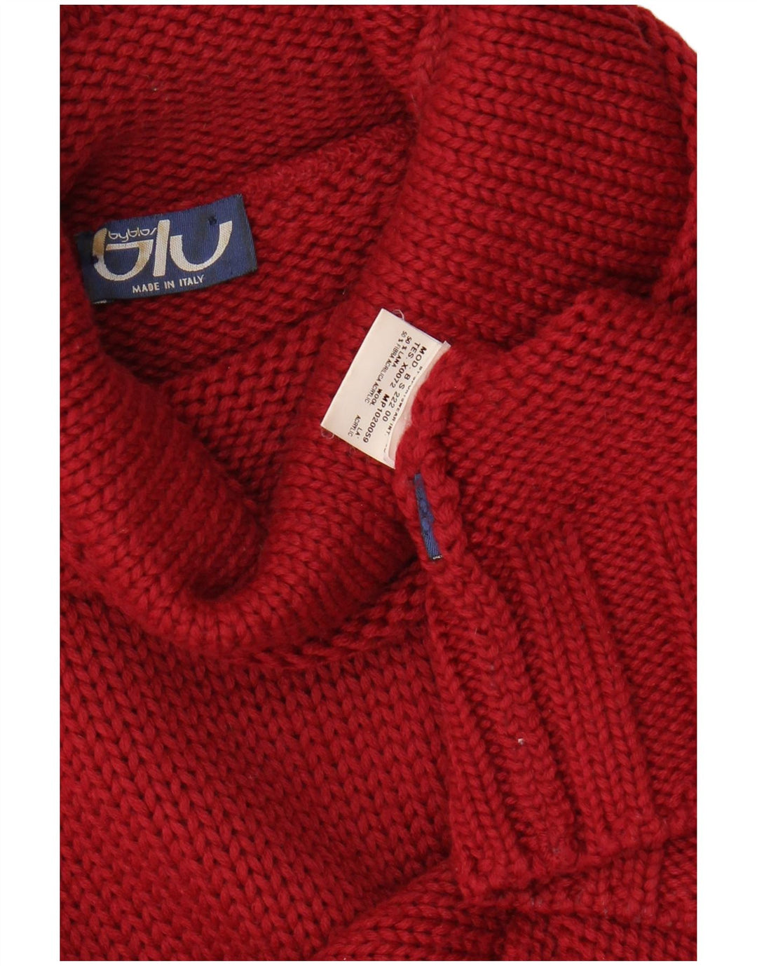 BYBLOS Pulover cu gât rulat pentru femei UK 12 Lână burgundă medie