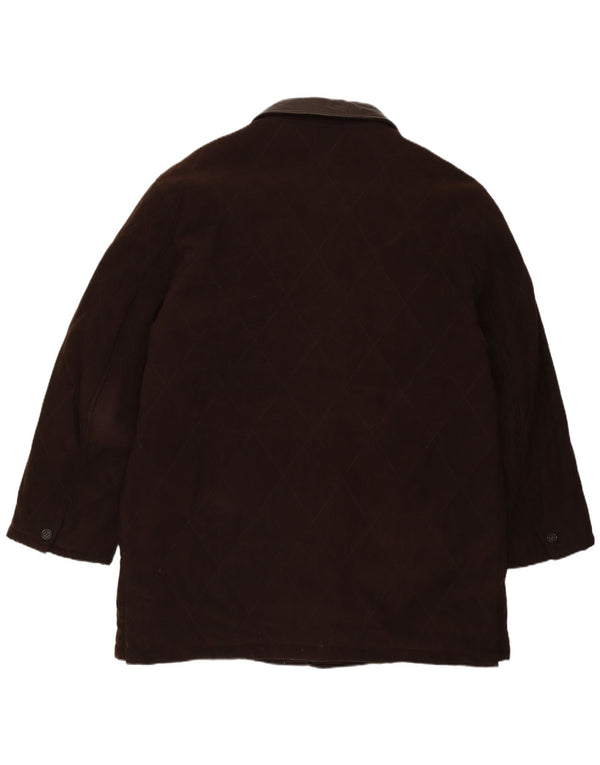 Vintage Mens Overcoat IT 54  2XL Brown Polyester