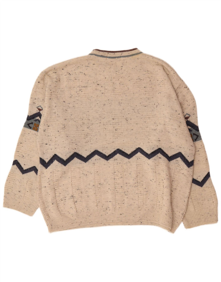 Pulover pentru bărbați Marks & Spencer St. Michael cu gât crew, XL, bej