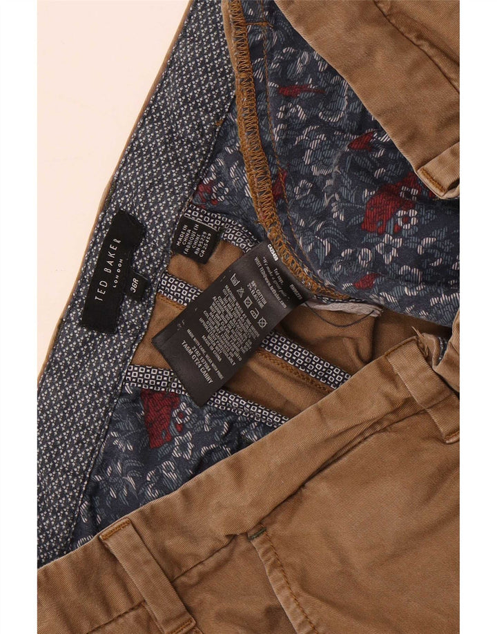 Pantaloni drepți pentru bărbați Ted Baker L36 L31 bumbac bej
