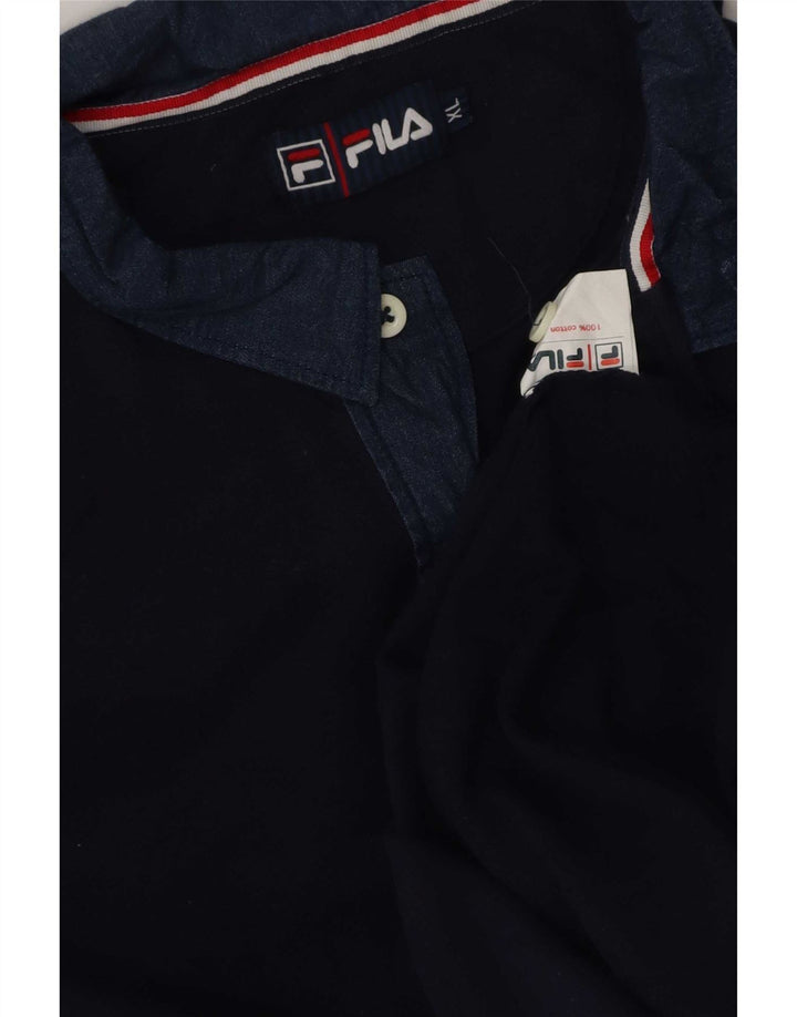 Cămașă Polo Fila Bărbați XL Bumbac Bleumarin