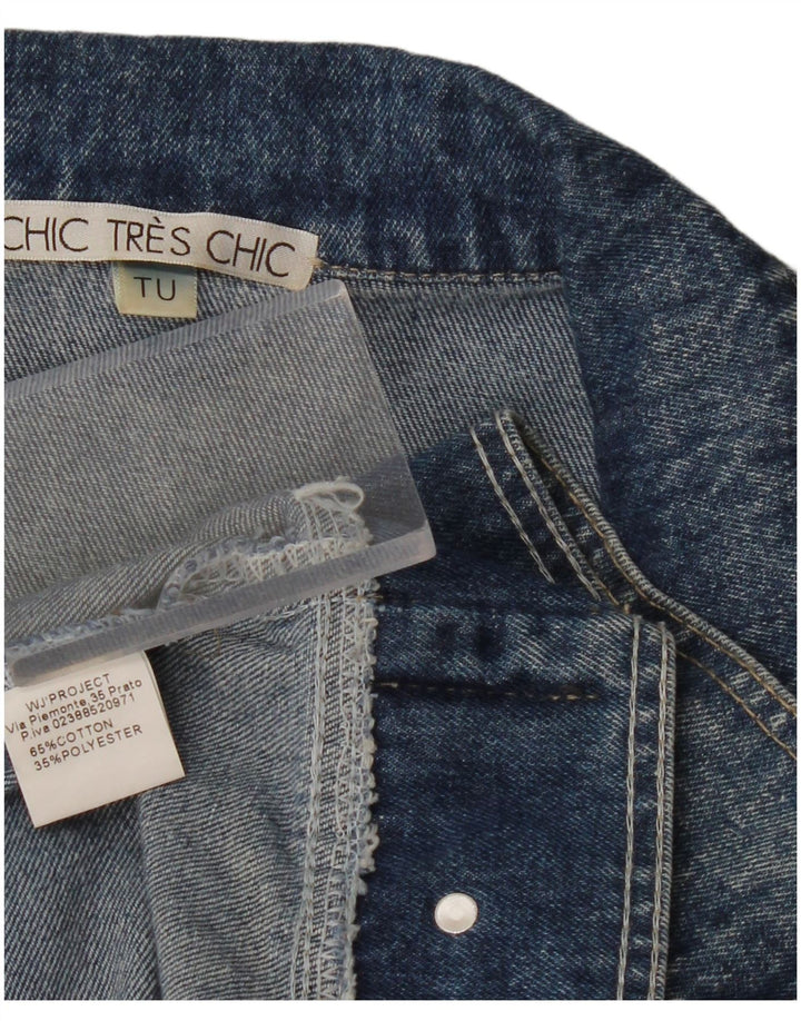 Jachetă de blugi supradimensionată pentru femei VINTAGE UK 10 Bumbac albastru mic