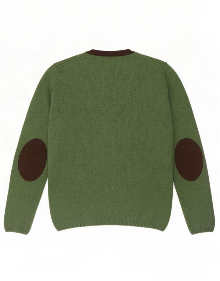 Pulover pentru bărbați Fred Perry, cu gât crew, lână verde mare