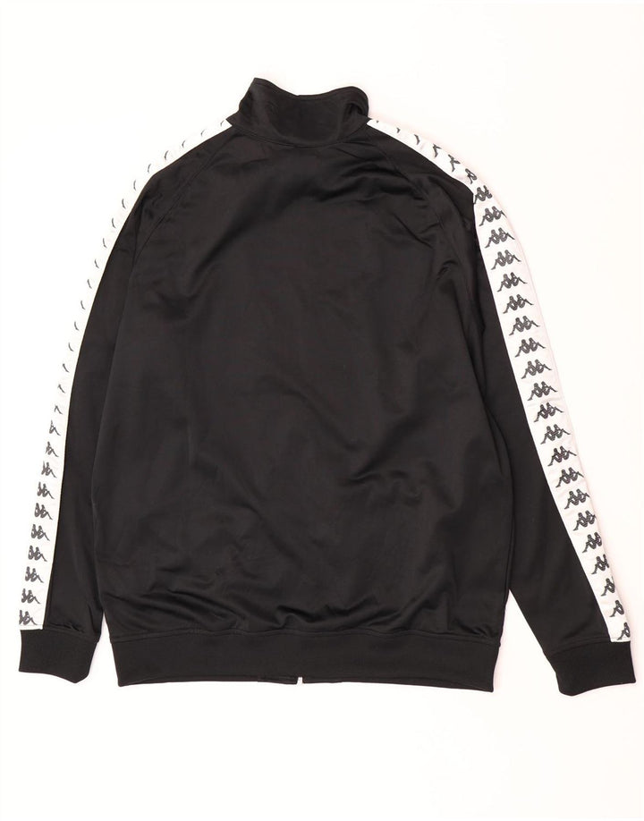 Jachetă de trening grafică pentru bărbați Kappa, poliester negru 2XL