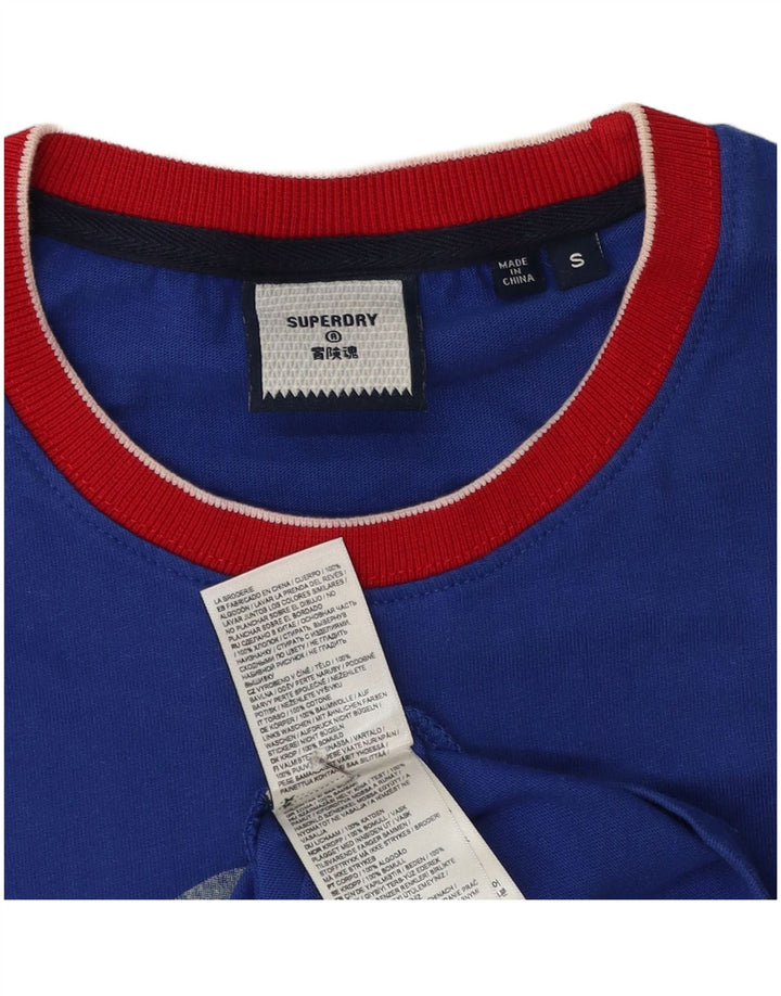 Tricou grafic pentru bărbați Superdry Top mic, albastru, bumbac