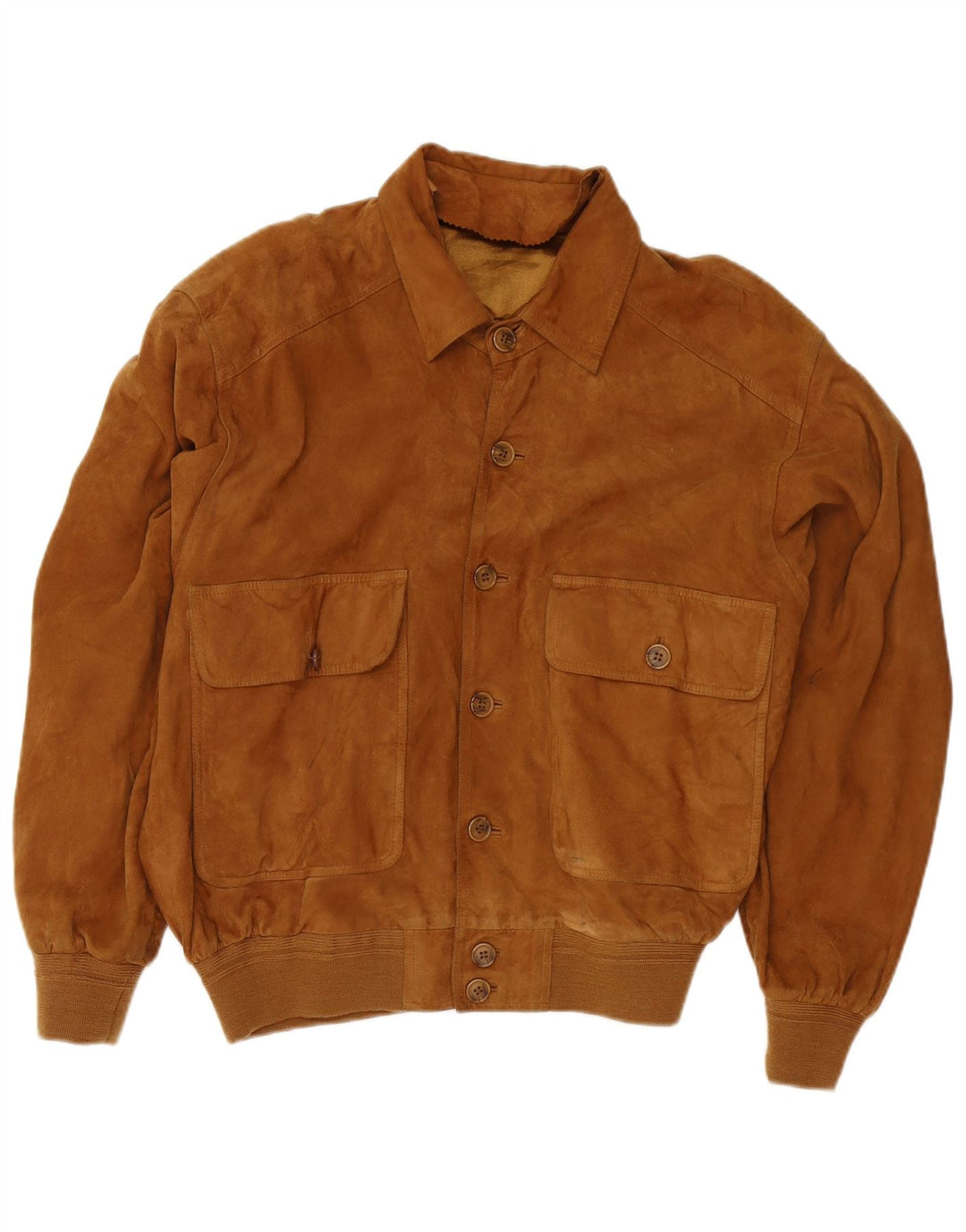 Bomber Vintage pentru bărbați din piele intoarsa UK 38 Medium Brown Leather