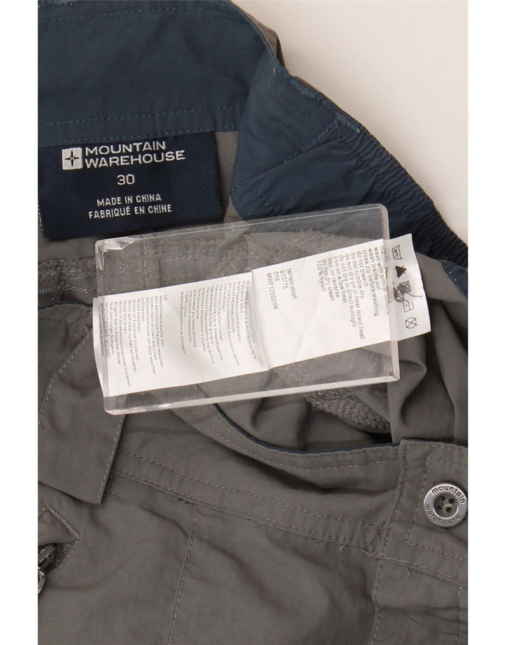 Pantaloni scurți cargo pentru bărbați Mountain Warehouse W30, nailon gri mediu