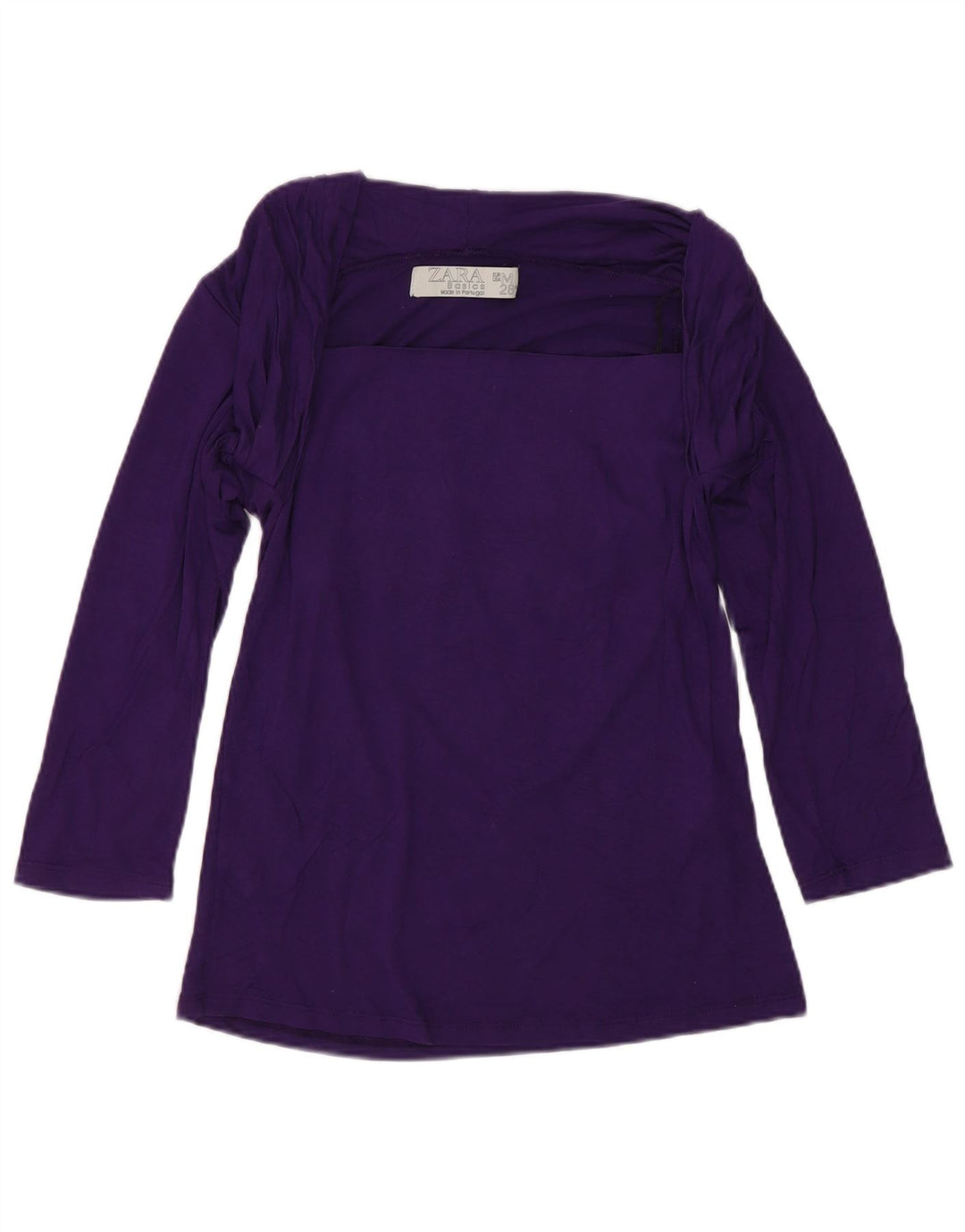 Top femeie Zara cu mâneci 3/4 UK 12 Viscoză violet mediu