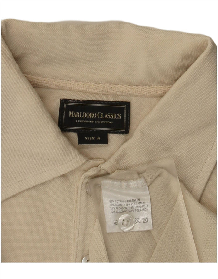 Tricou polo Marlboro Classics pentru bărbați, bumbac alb mediu
