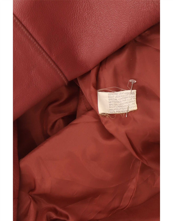Jachetă de piele vintage pentru femei UK 16 mare roz