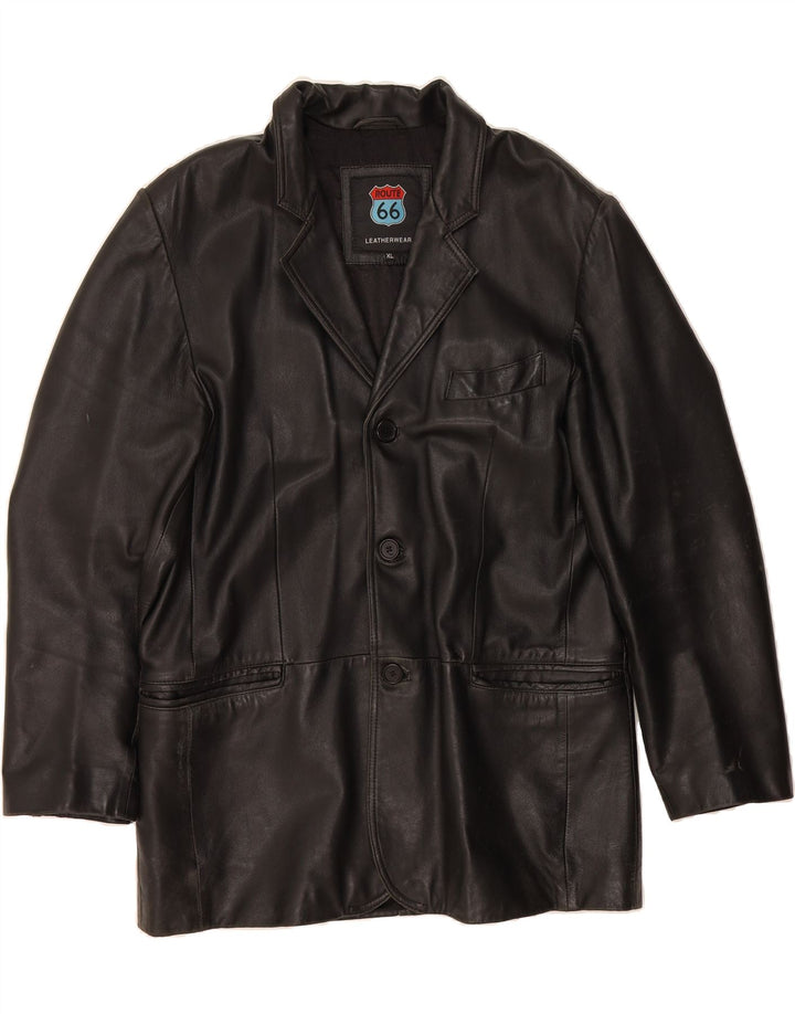 ROUTE 66 Womens Leather Jacket UK 18 XL Black Leather Vintage Route 66 and Second-Hand Route 66 from Messina Hembry 