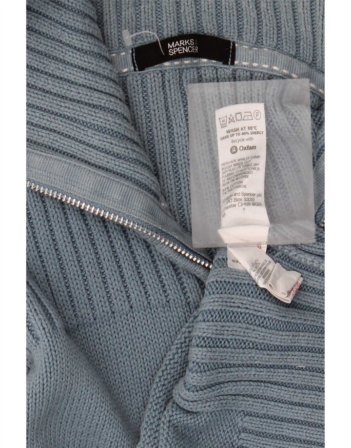 Pulover cardigan pentru femei Marks & Spencer UK 16, mare, albastru, bumbac
