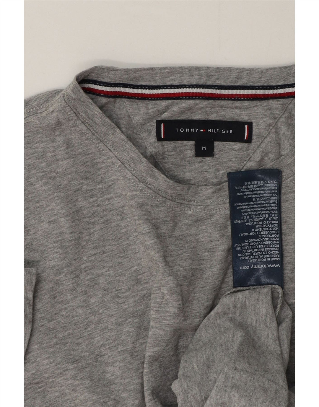 Tricou pentru bărbați Tommy Hilfiger Top Mediu Gri, bumbac cu pete