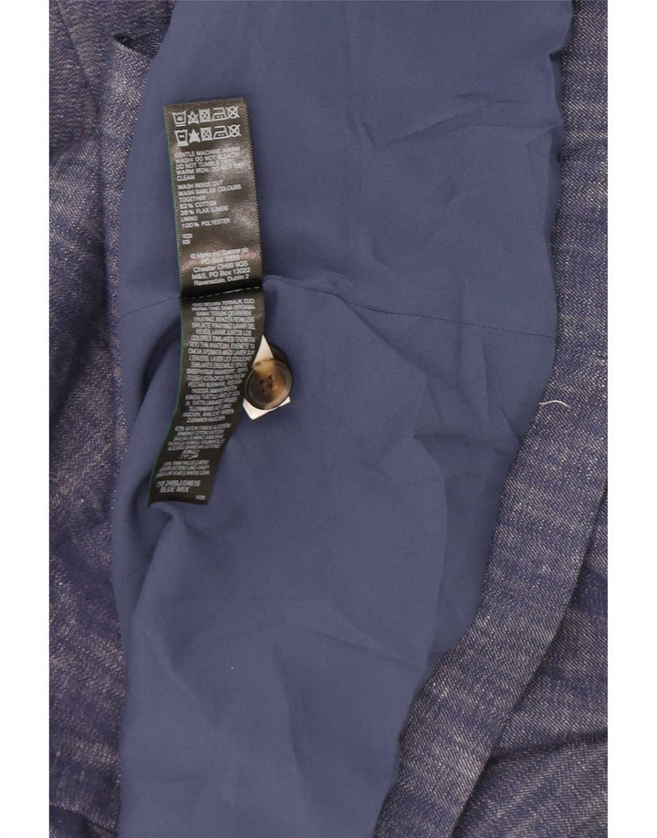 Jachetă pentru femei Marks & Spencer, cu 2 nasturi, UK 16, mare, albastru, bumbac