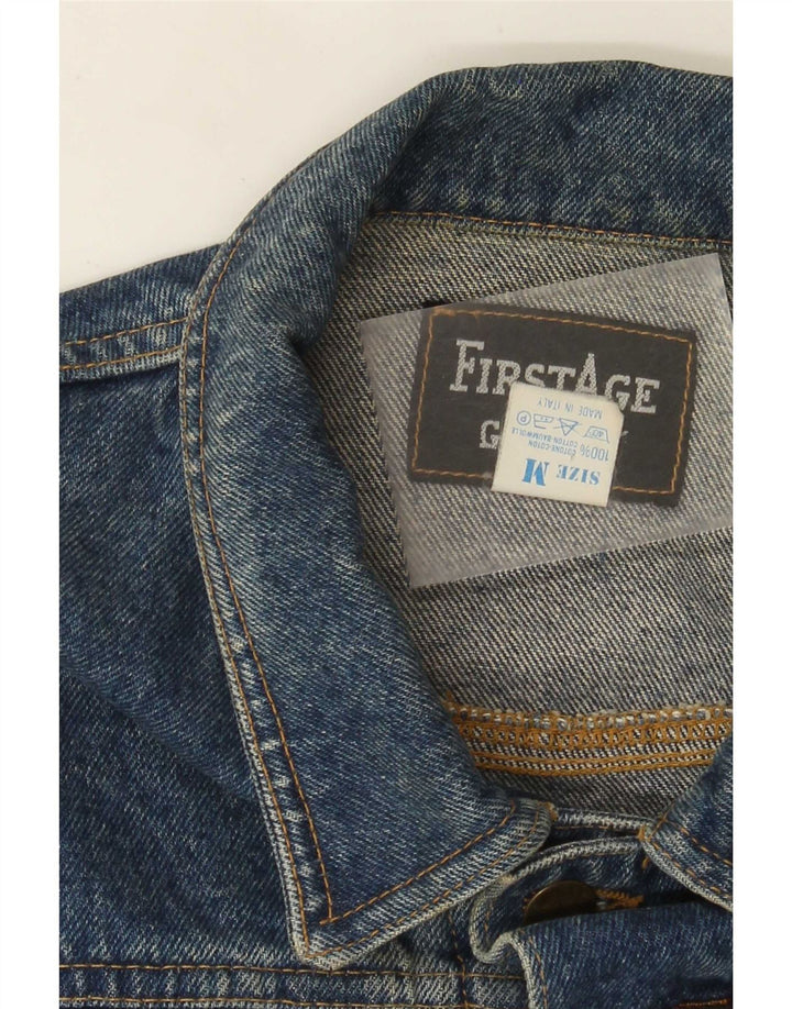 Jachetă de blugi vintage pentru femei UK 14, bumbac albastru mediu