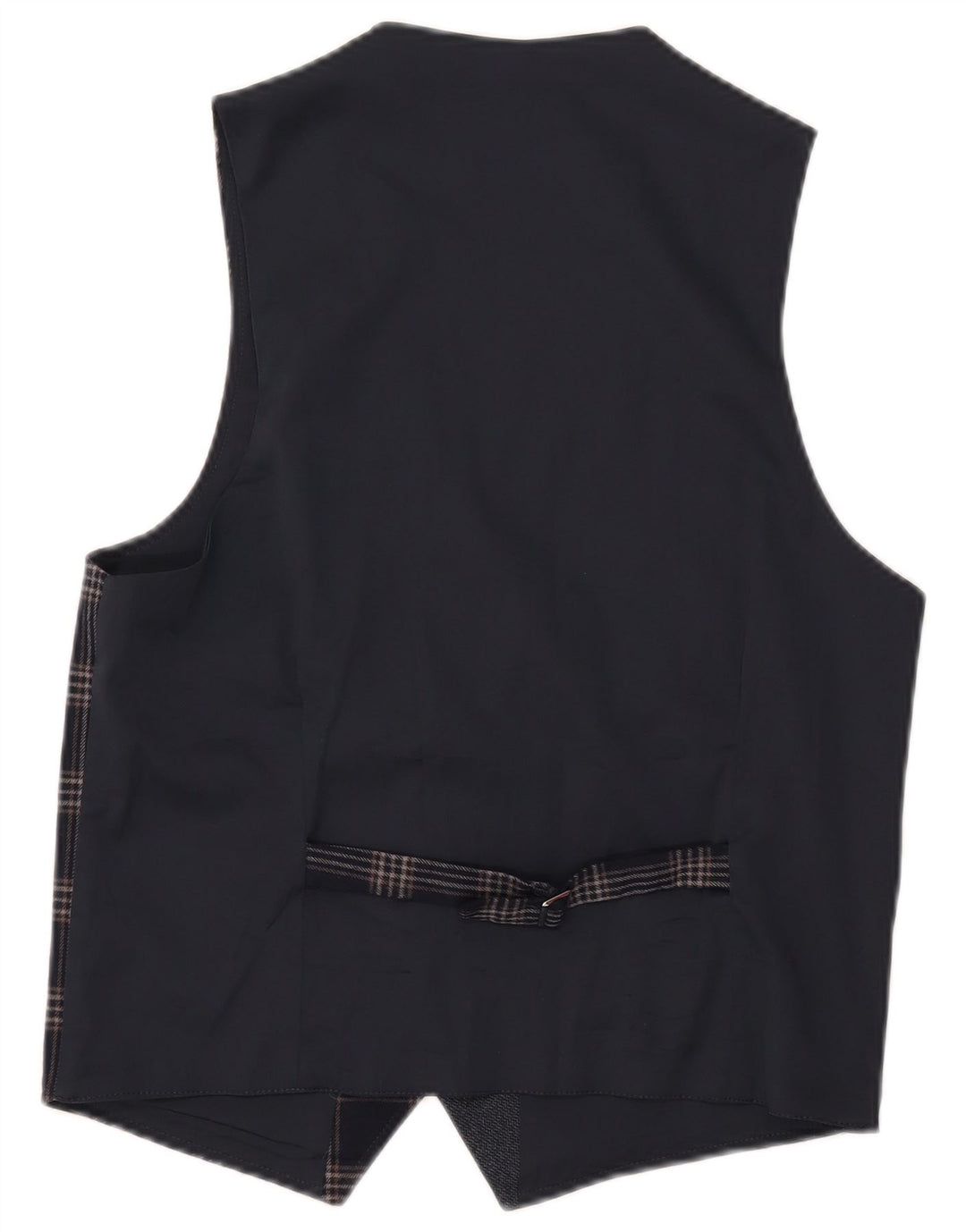 Vestă vintage pentru bărbați IT 46 Poliester cu carouri bleumarin mic