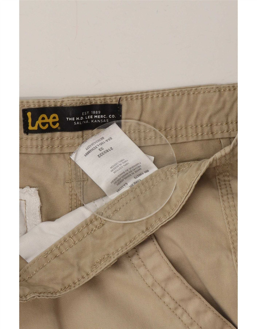 Lee Mens Cargo Shorts Medium W33 Beige Bumbac
