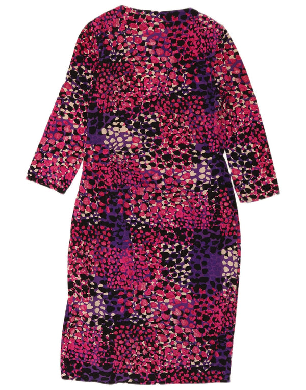 Rochie teacă pentru femei Coastă cu mâneci 3/4 UK 12 Medium Multicolore cu pete