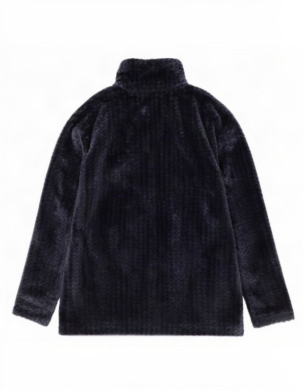 Pulover Columbia din velur, cu fermoar, cu gât, UK 16, mare, bleumarin