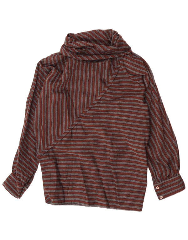Vintage Womens Bluse Top IT 40 Small Brown Striped