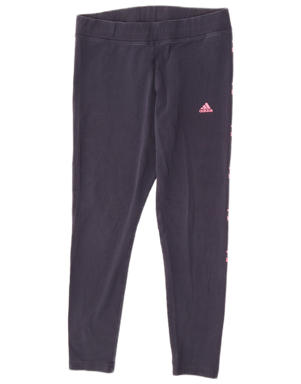 Leggings cu grafic pentru femei Adidas UK 18 XL Bumbac bleumarin