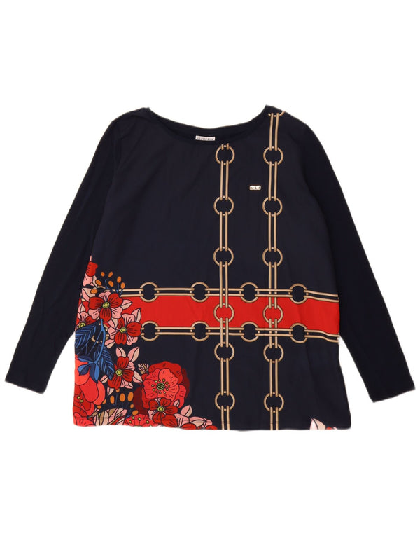 U.S. Polo Assn. Bluză pentru femei UK 16 mare, albastru, bumbac floral