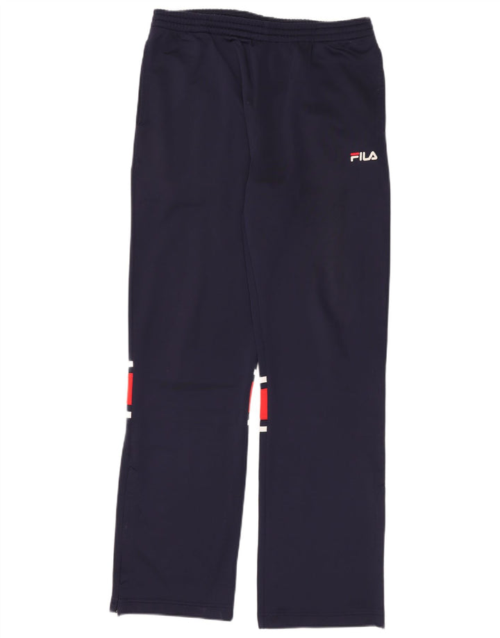 Pantaloni de trening Fila pentru bărbați, mici, bleumarin, poliester color bloc