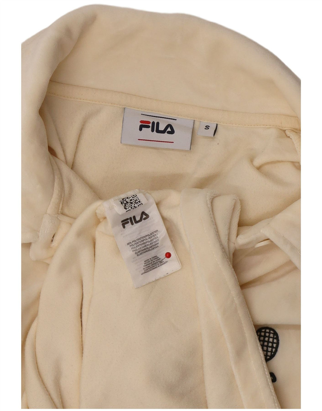 Rochie polo Fila pentru femei din velur UK 10 Small din poliester alb