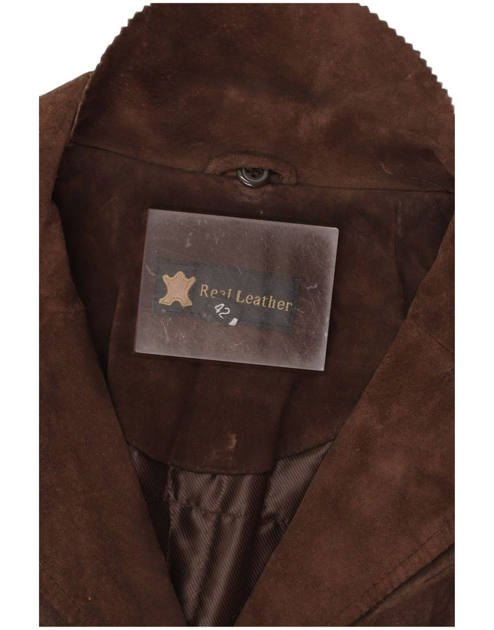 Jacheta de piele intoarsa pentru femei VINTAGE EU 42 Maro Maro Piele