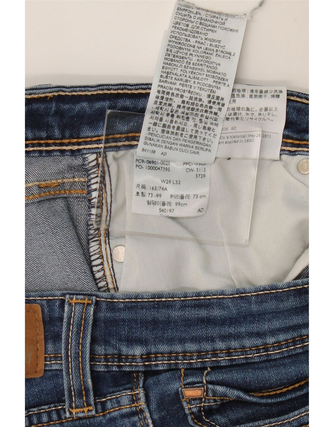 Blugi skinny cu talie joasă pentru femei LEVI'S L29 L32 Bumbac albastru