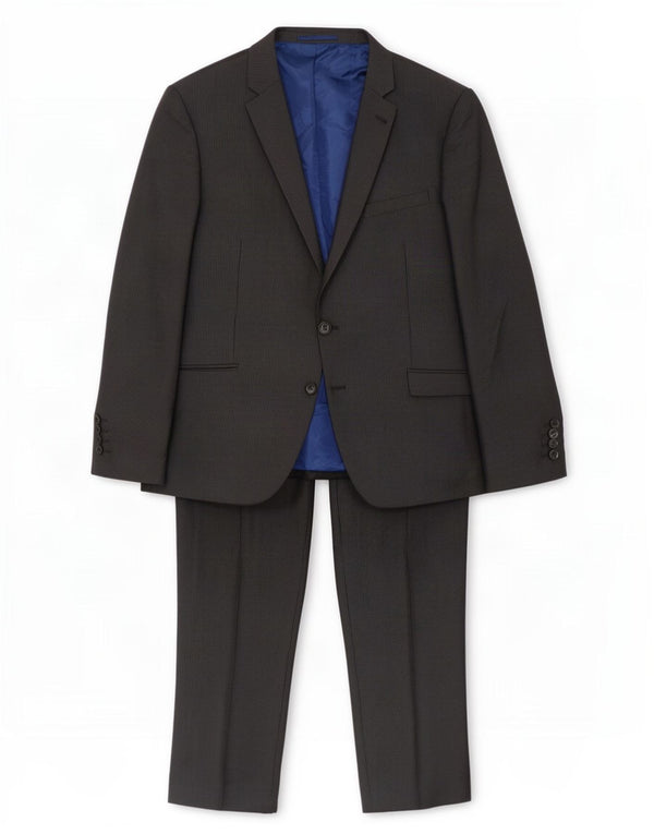 Costum pentru bărbați Angelo Litrico cu 2 nasturi UK 40 mare W36 L30 negru cu dungi