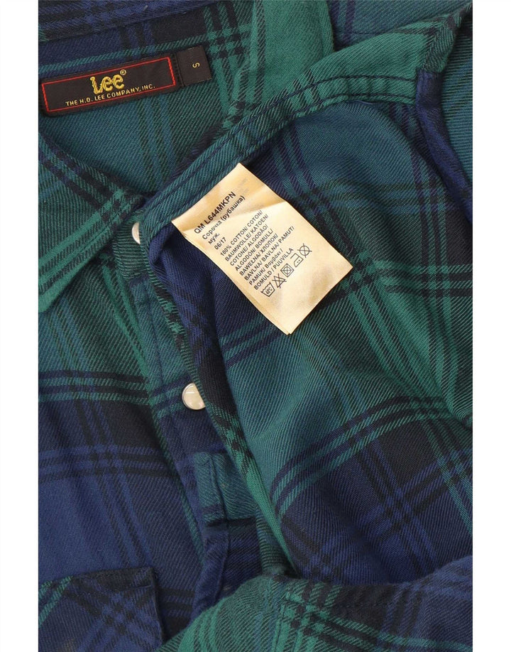 Cămașă de flanel pentru bărbați Lee, bumbac carouri verde mic