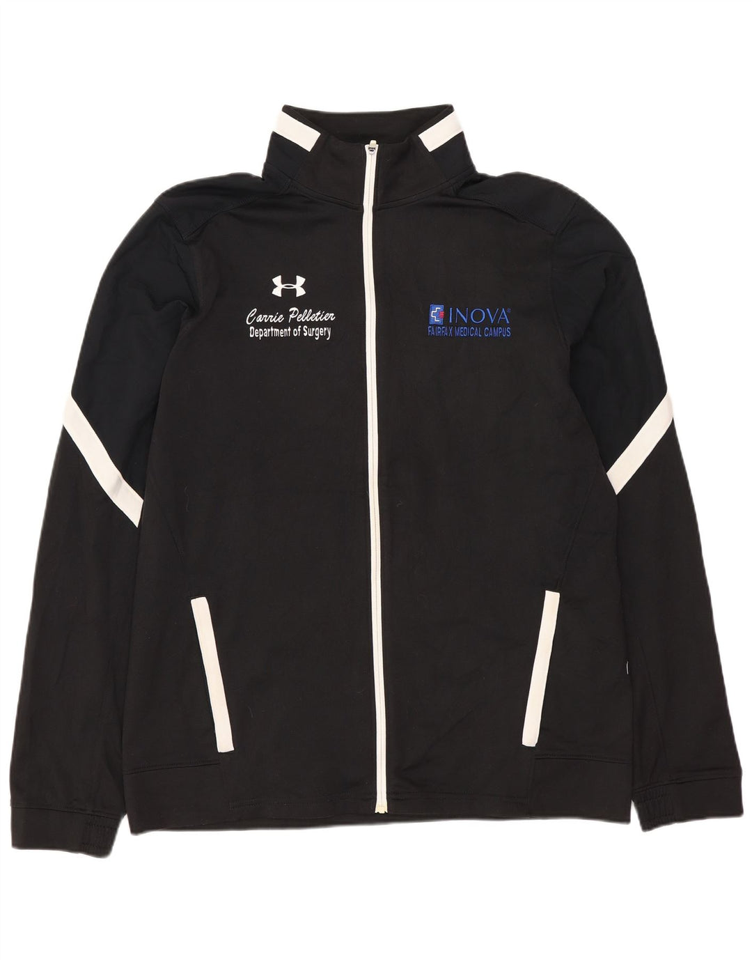 Jachetă de top pentru trening grafic Under Armour pentru bărbați, poliester mediu negru