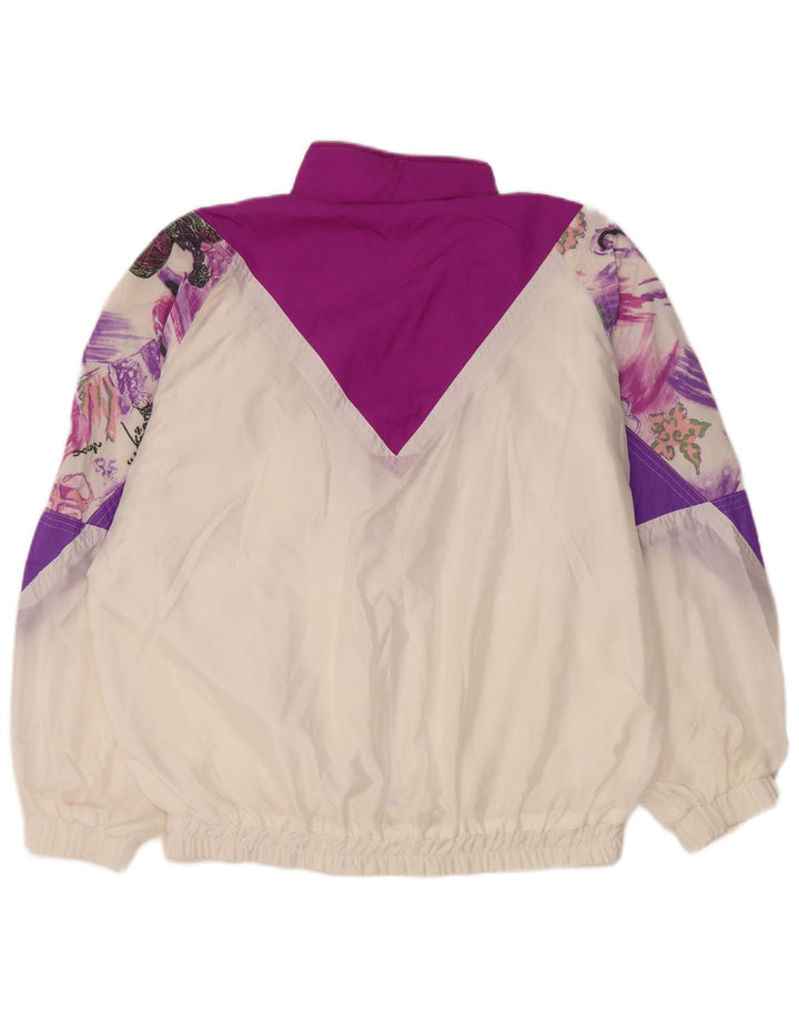 Jachetă de trening vintage supradimensionată pentru femei EU 36, alb, color block