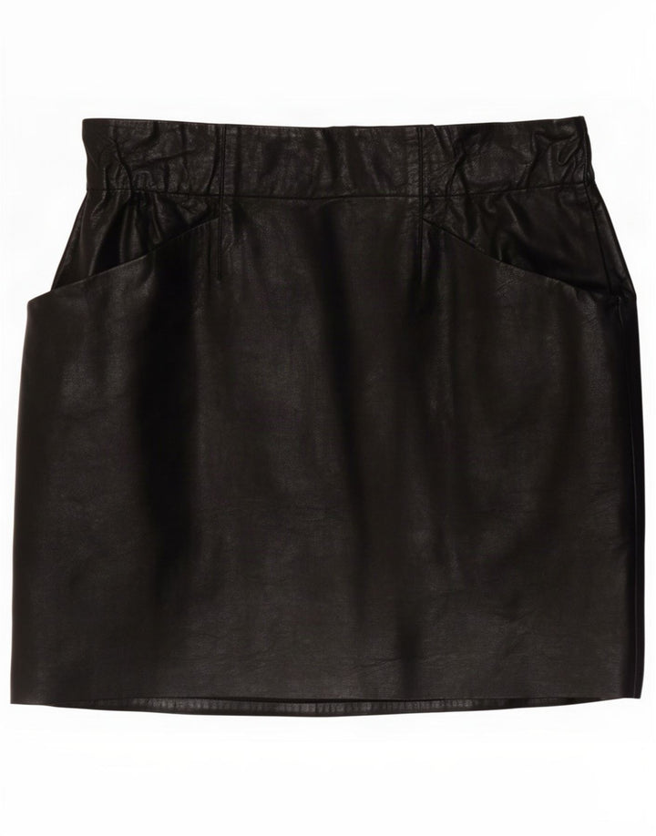 Fusta mini din piele artificială Zara pentru femei Mic W26 Poliuretan negru
