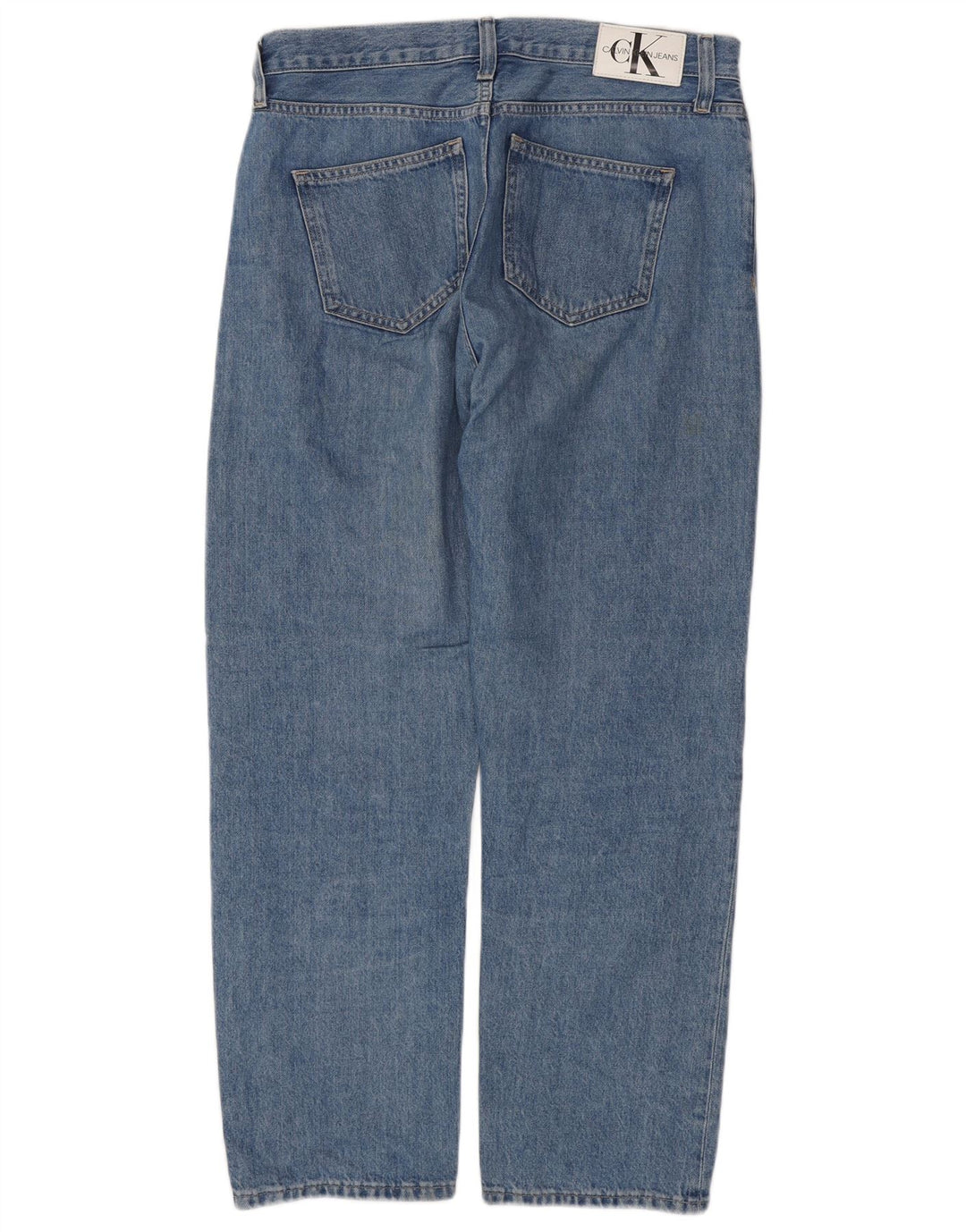 CALVIN KLEIN Blugi drepți cu talie înaltă pentru bărbați L30 L28 Bumbac albastru